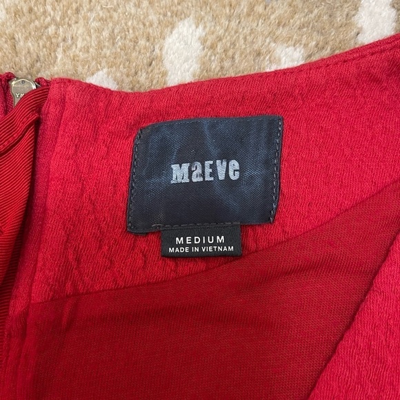Maeve Anthropologie Womens Medium Splitshade Red Pullover Tulip Dress size M - Picture 6 of 10